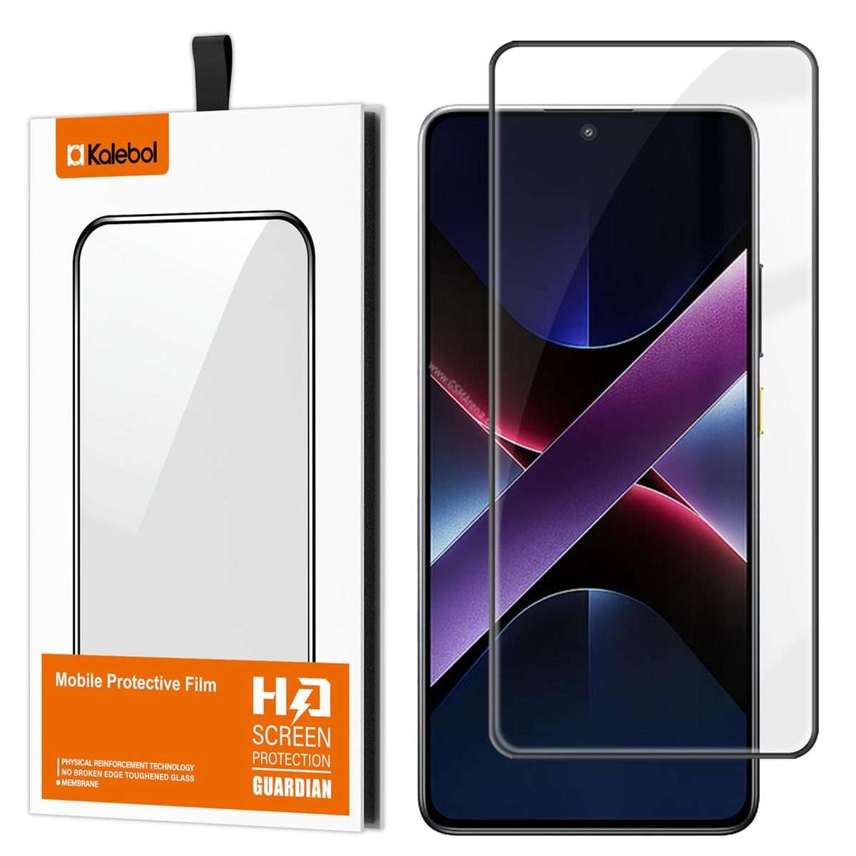 For Xiaomi Poco X7 Pro Kalebol High-Aluminum Screen-Printed Full-Coverage Anti-Fingerprint Black-B