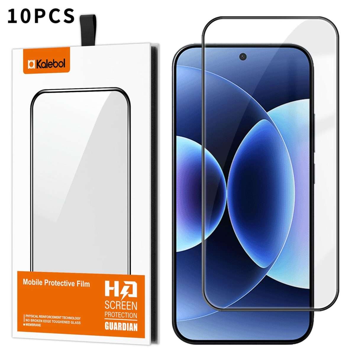 For Xiaomi 17 Pro Max 10pcs Kalebol High-Aluminum Screen-Printed Full-Coverage Anti-Fingerprint Bl