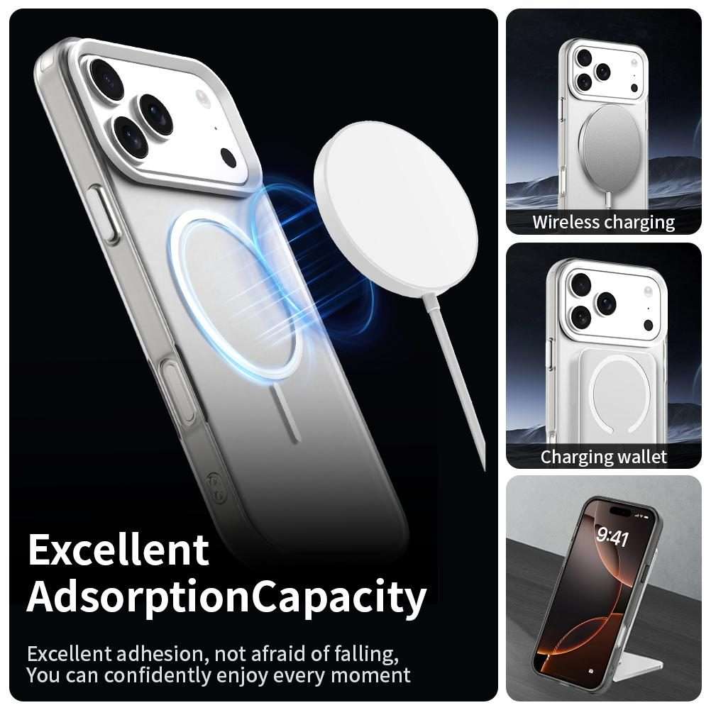 For iPhone 17 Pro Max Candy Fine Circle Magsafe PC Hybrid TPU Phone Case(White)