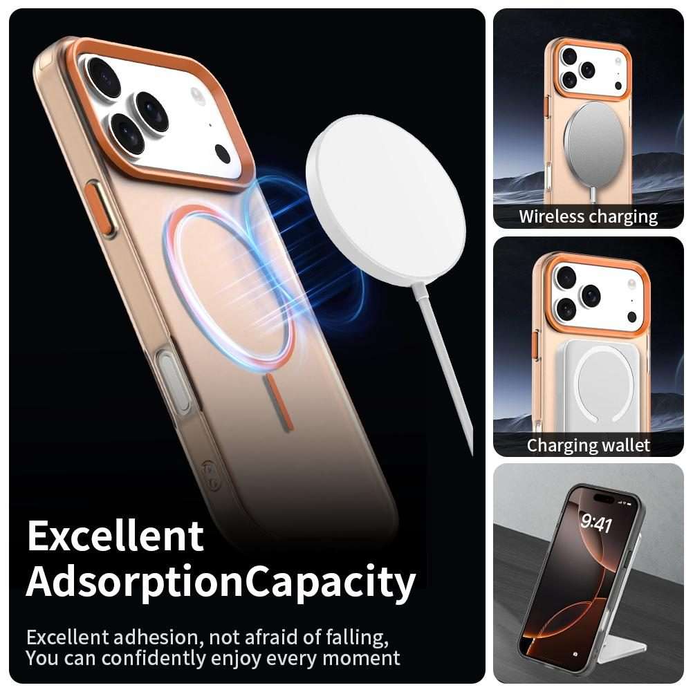 For iPhone 17 Pro Max Candy Fine Circle Magsafe PC Hybrid TPU Phone Case(Orange)