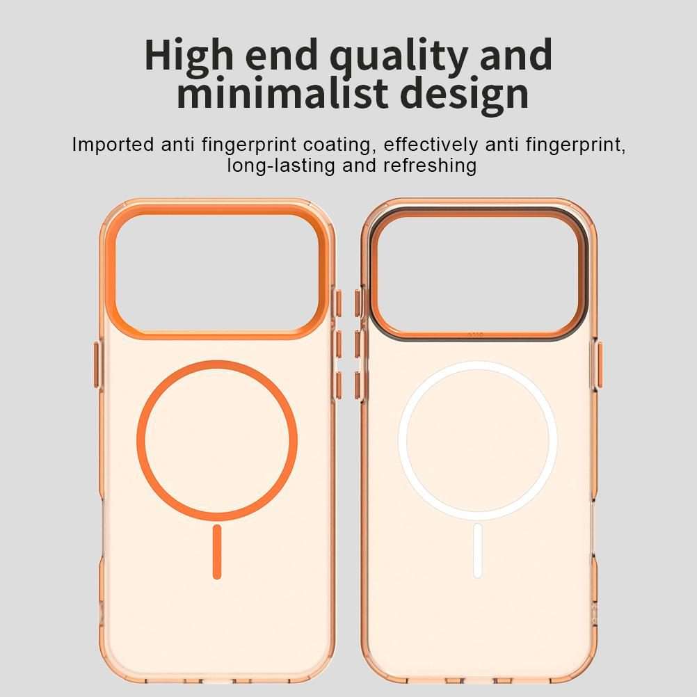 For iPhone 17 Pro Max Candy Fine Circle Magsafe PC Hybrid TPU Phone Case(Orange)