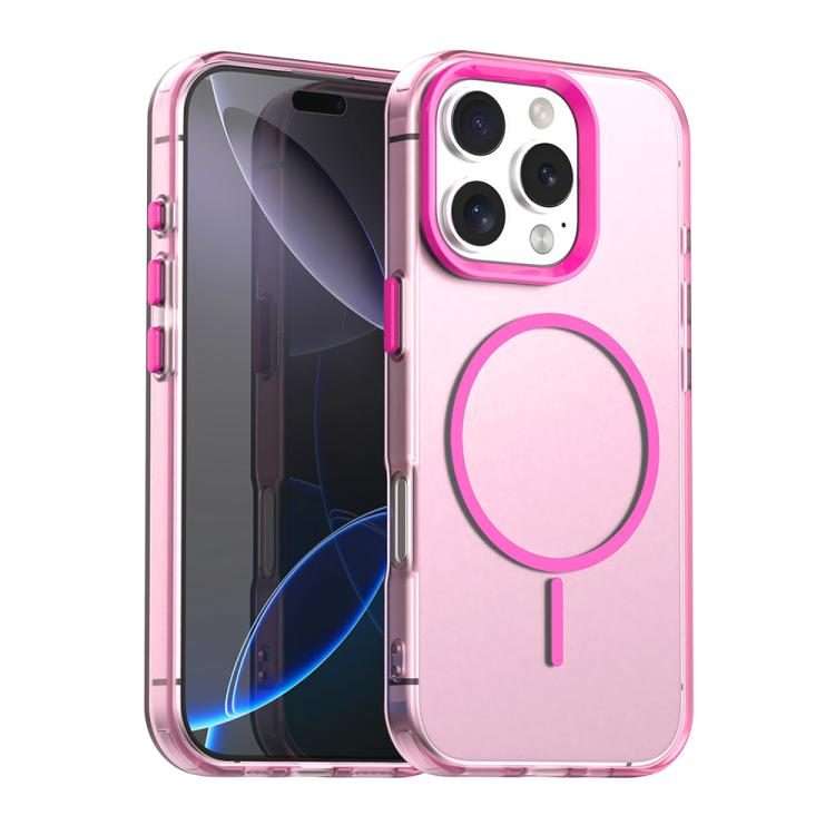 For iPhone 16 Pro Max Candy Fine Circle Magsafe PC Hybrid TPU Phone Case(Red)