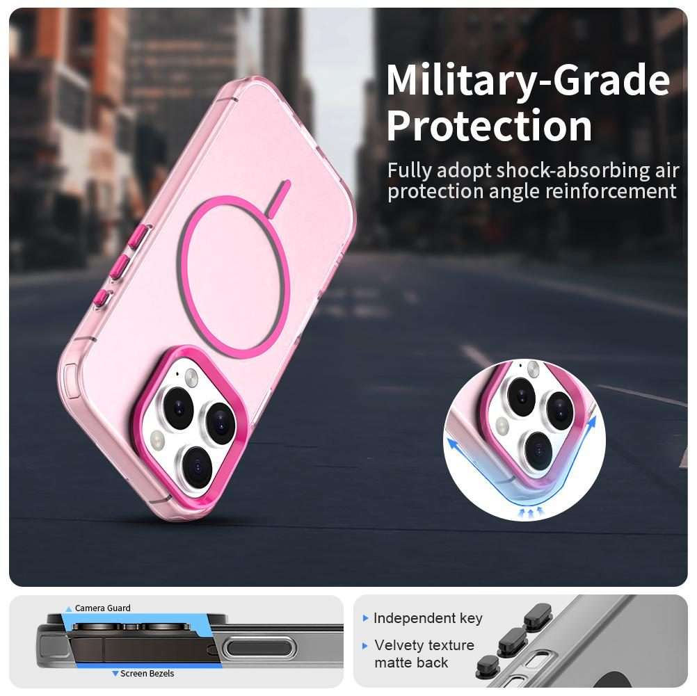 For iPhone 16 Pro Max Candy Fine Circle Magsafe PC Hybrid TPU Phone Case(Red)