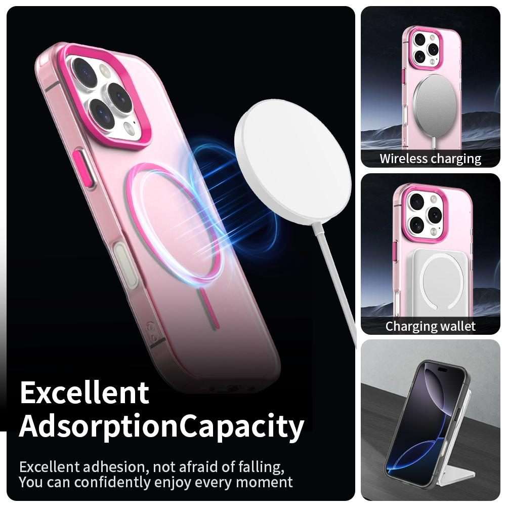 For iPhone 16 Pro Max Candy Fine Circle Magsafe PC Hybrid TPU Phone Case(Red)