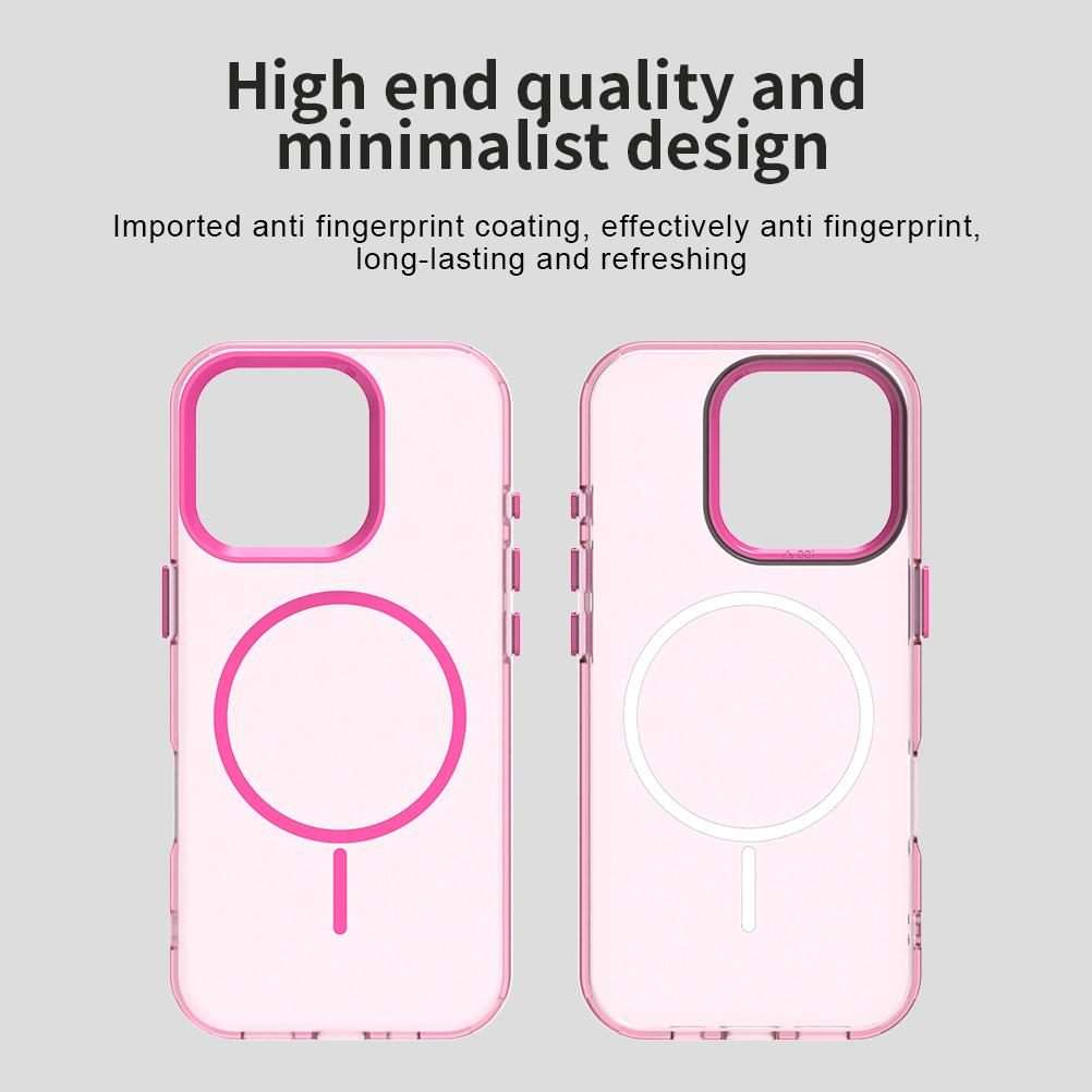 For iPhone 16 Pro Max Candy Fine Circle Magsafe PC Hybrid TPU Phone Case(Red)