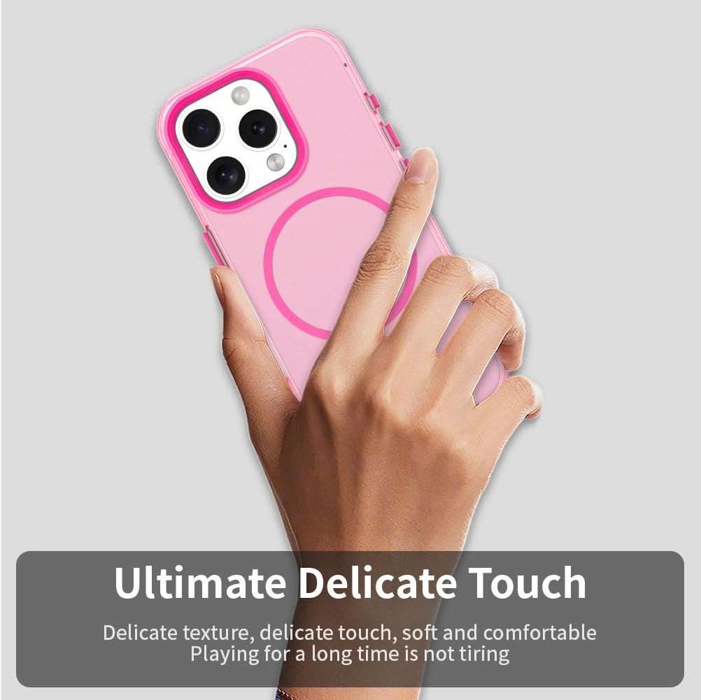 For iPhone 16 Pro Max Candy Fine Circle Magsafe PC Hybrid TPU Phone Case(Red)
