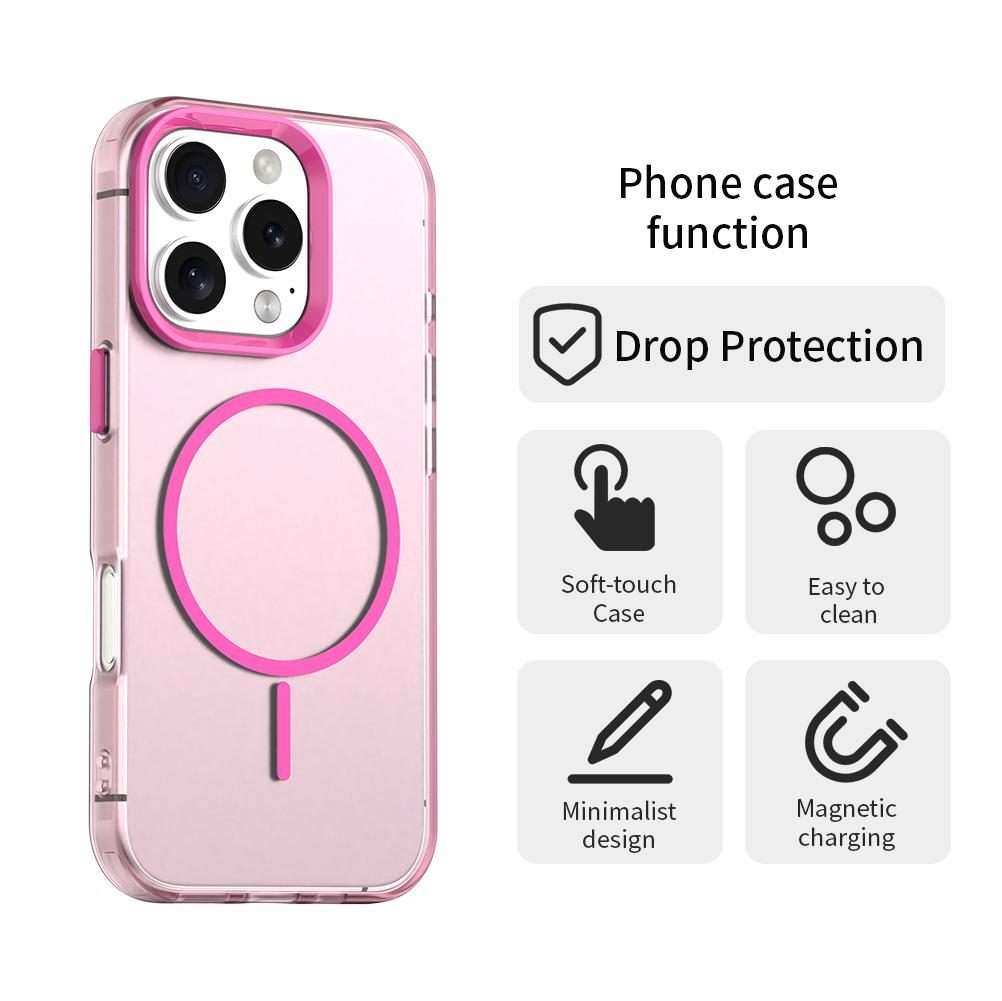 For iPhone 16 Pro Max Candy Fine Circle Magsafe PC Hybrid TPU Phone Case(Red)
