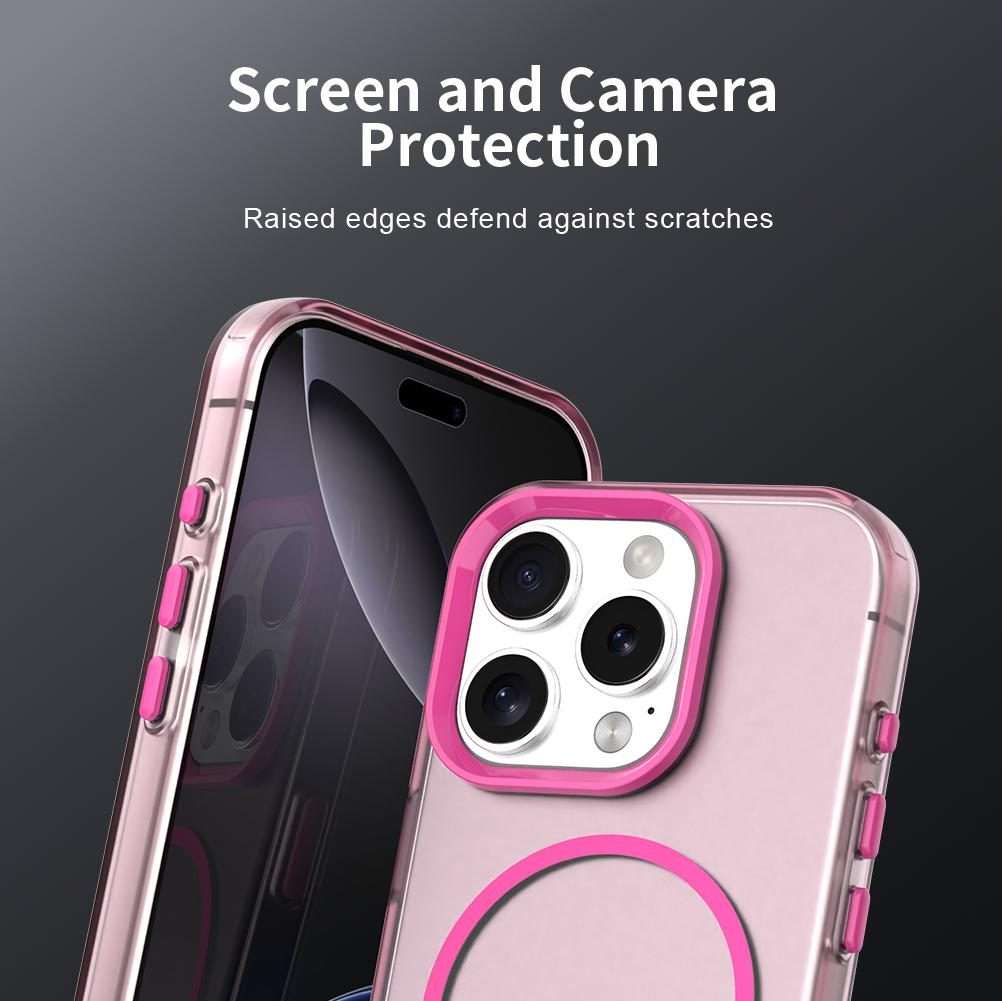 For iPhone 16 Pro Max Candy Fine Circle Magsafe PC Hybrid TPU Phone Case(Red)