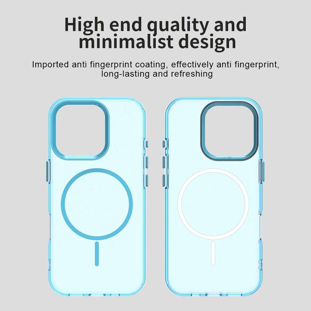 For iPhone 16 Pro Max Candy Fine Circle Magsafe PC Hybrid TPU Phone Case(Blue)