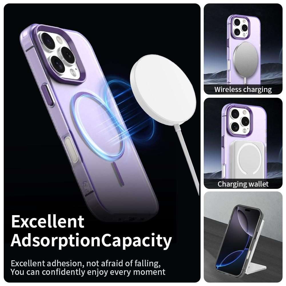 For iPhone 16 Pro Candy Fine Circle Magsafe PC Hybrid TPU Phone Case(Purple)