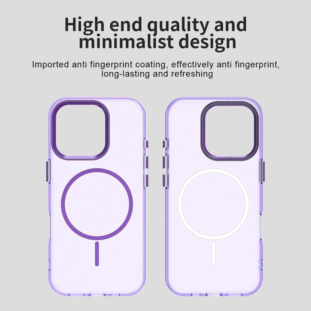 For iPhone 16 Pro Candy Fine Circle Magsafe PC Hybrid TPU Phone Case(Purple)