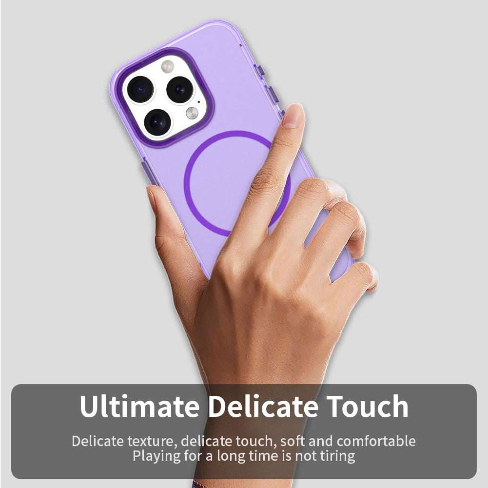 For iPhone 16 Pro Candy Fine Circle Magsafe PC Hybrid TPU Phone Case(Purple)