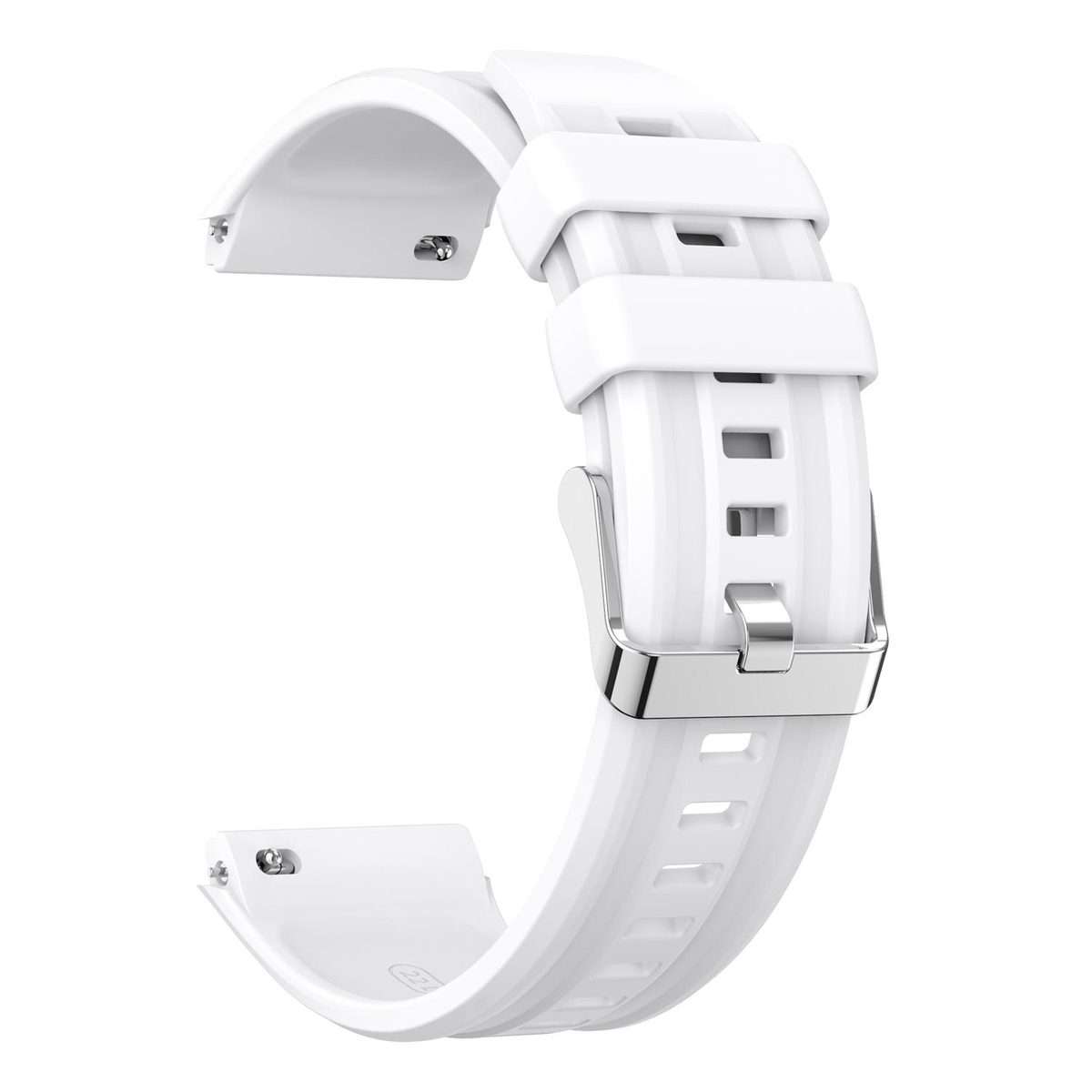 For Huawei Watch GT 6 Pro Silver Steel Buckle Solid Color Silicone Watch Band(White)