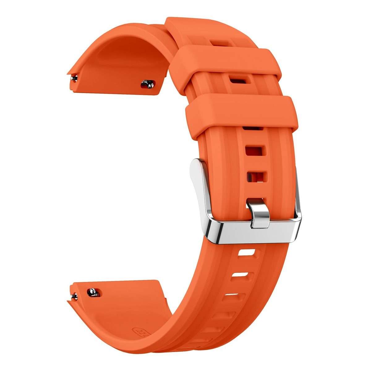 For Huawei Watch GT 6 Pro Silver Steel Buckle Solid Color Silicone Watch Band(Orange)