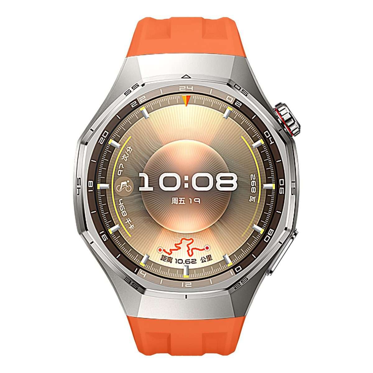 For Huawei Watch GT 6 Pro Silver Steel Buckle Solid Color Silicone Watch Band(Orange)