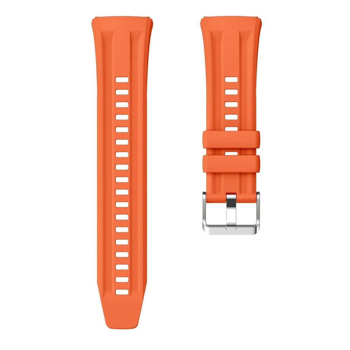 For Huawei Watch GT 6 Pro Silver Steel Buckle Solid Color Silicone Watch Band(Orange)
