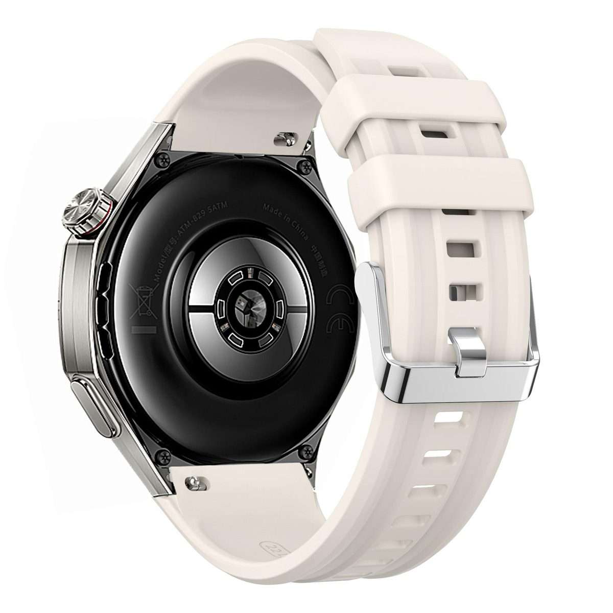 For Huawei Watch GT 6 Pro Silver Steel Buckle Solid Color Silicone Watch Band(Starlight)