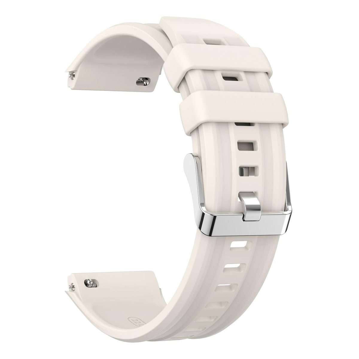 For Huawei Watch GT 6 Pro Silver Steel Buckle Solid Color Silicone Watch Band(Starlight)