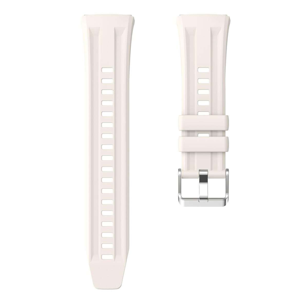 For Huawei Watch GT 6 Pro Silver Steel Buckle Solid Color Silicone Watch Band(Starlight)