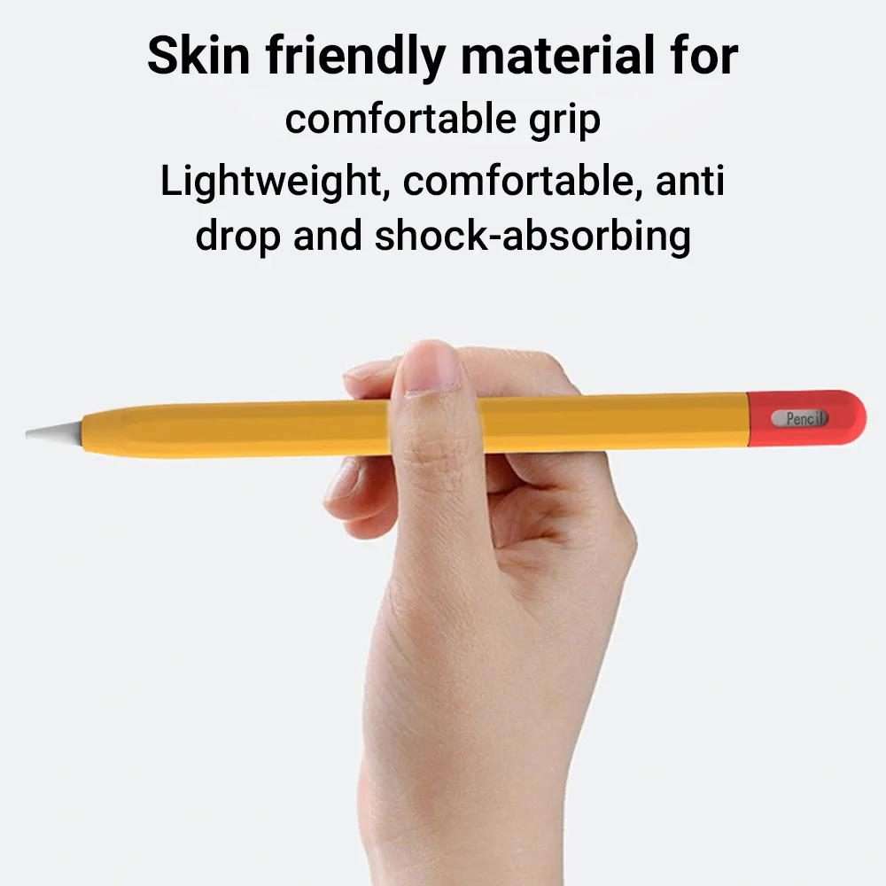 For Apple Pencil Pro / 2 XDcase Contrast Color Silicone Protective Stylus Pen Case(White)