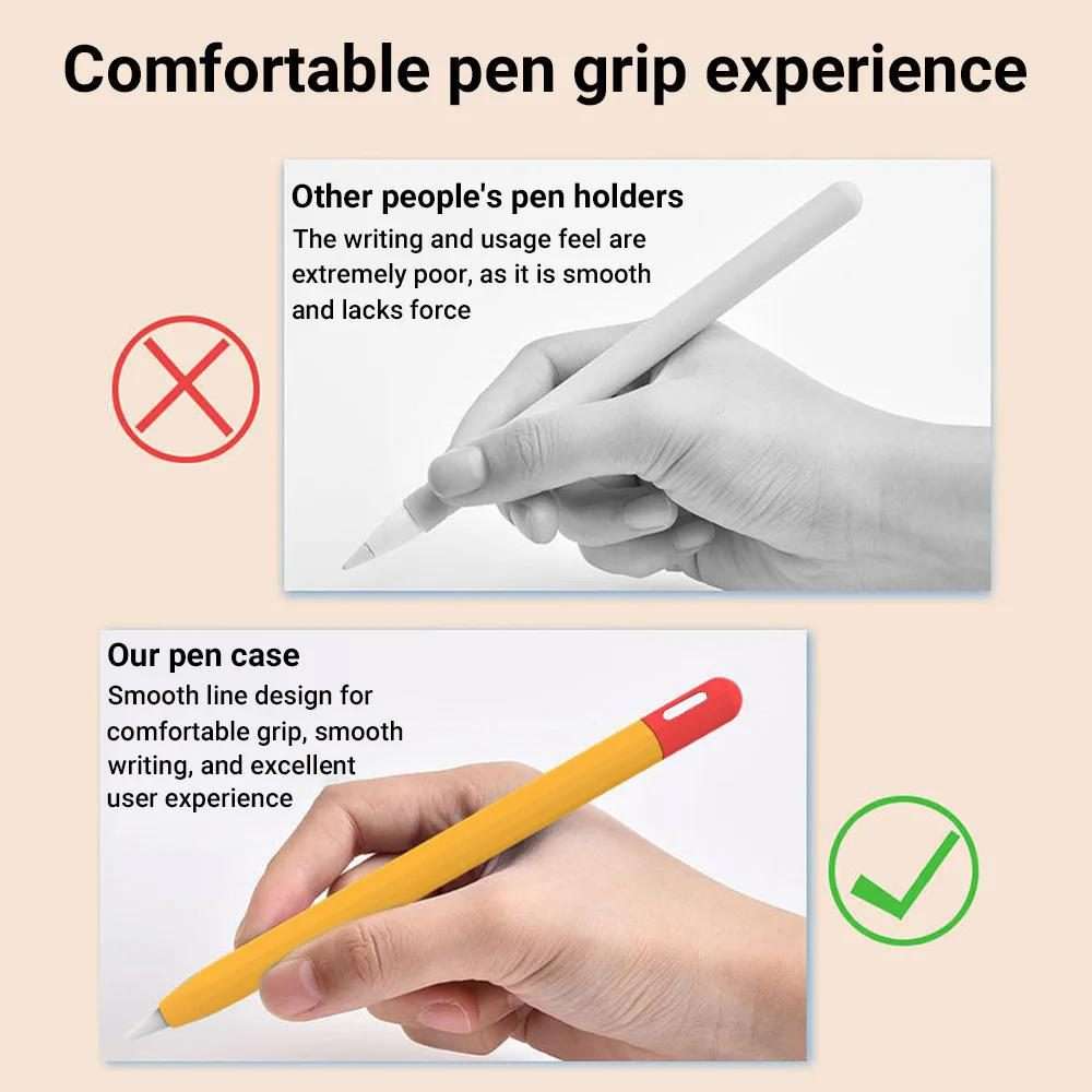 For Apple Pencil Pro / 2 XDcase Contrast Color Silicone Protective Stylus Pen Case(White)