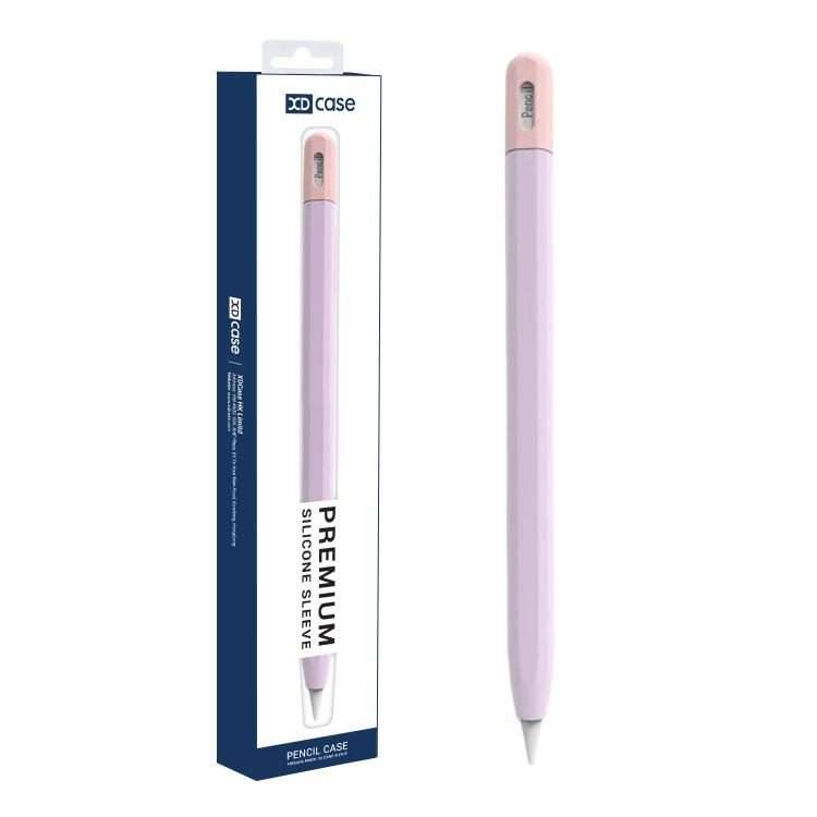 For Apple Pencil Pro / 2 XDcase Contrast Color Silicone Protective Stylus Pen Case(Purple)