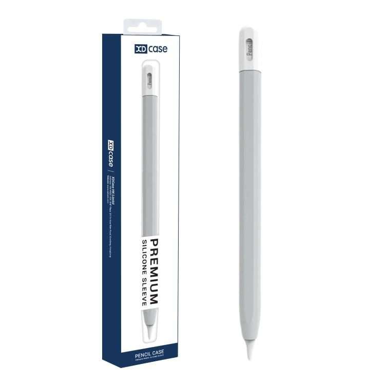 For Apple Pencil Pro / 2 XDcase Contrast Color Silicone Protective Stylus Pen Case(Grey)