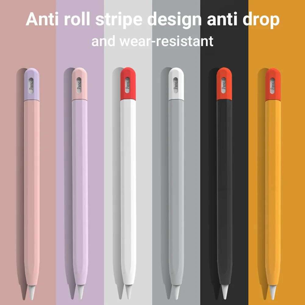 For Apple Pencil Pro / 2 XDcase Contrast Color Silicone Protective Stylus Pen Case(Grey)
