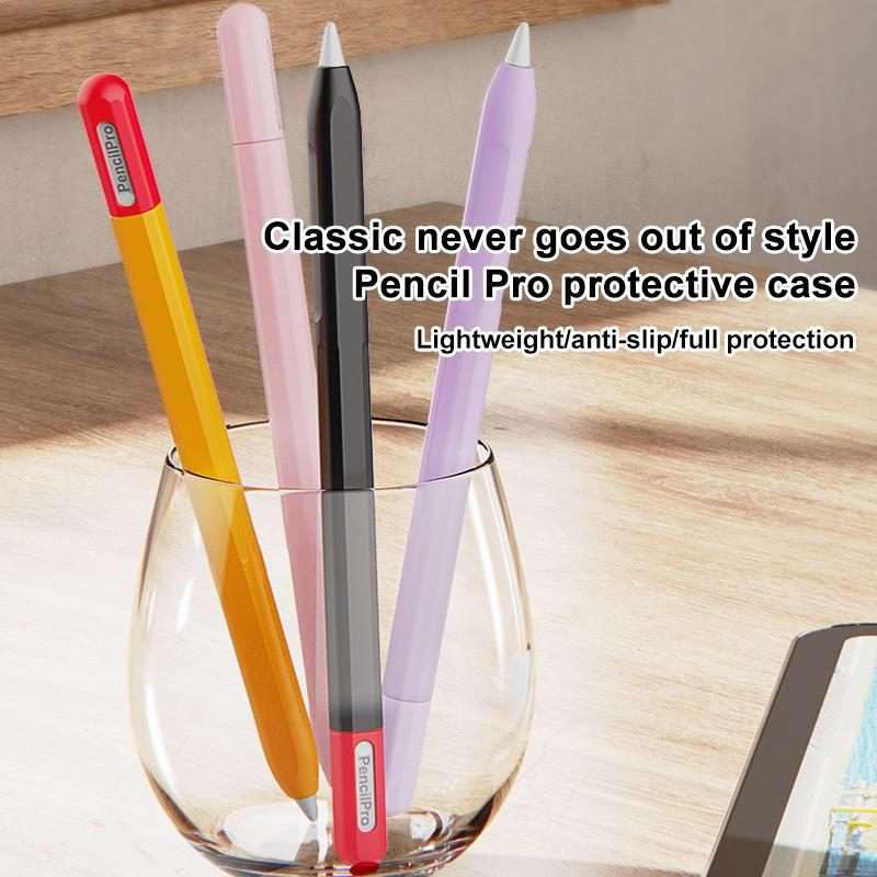 For Apple Pencil Pro / 2 XDcase Contrast Color Silicone Protective Stylus Pen Case(Grey)