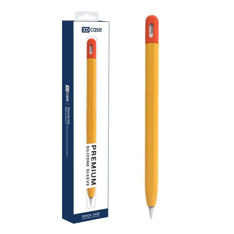 For Apple Pencil Pro / 2 XDcase Contrast Color Silicone Protective Stylus Pen Case(Orange)