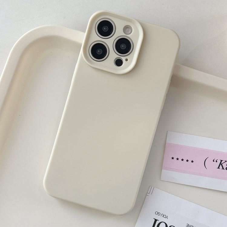 For iPhone 16 Pro Precision Hole Camera Frame Solid Color Phone Case(White)