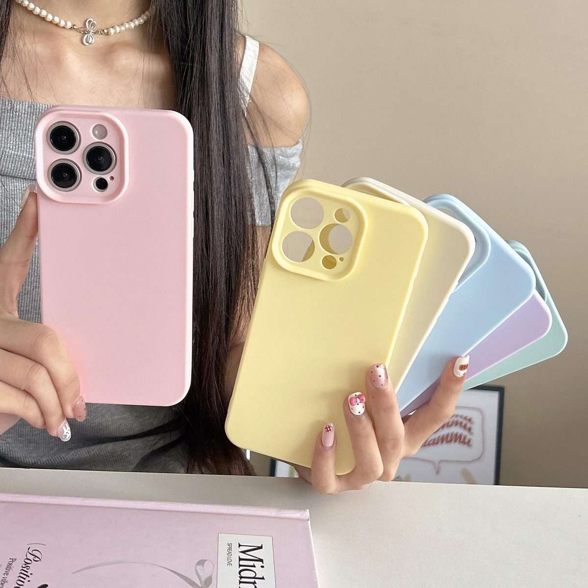 For iPhone 17 Precision Hole Camera Frame Solid Color Phone Case(Blue)