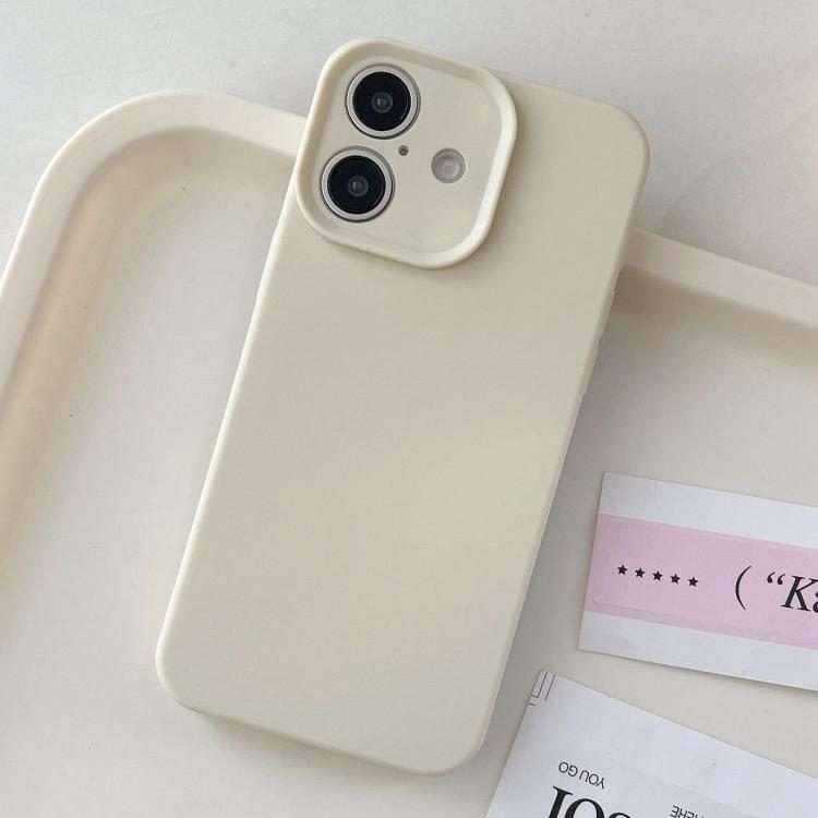 For iPhone 17 Precision Hole Camera Frame Solid Color Phone Case(White)