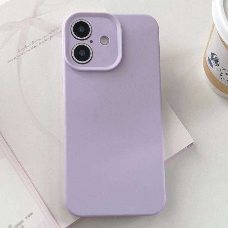 For iPhone 17 Precision Hole Camera Frame Solid Color Phone Case(Purple)
