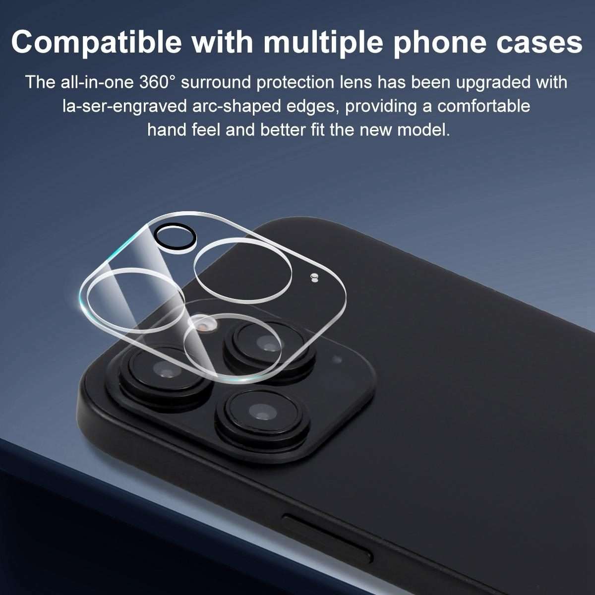 For iPhone 15 Pro / 15 Pro Max XDcase Transparent Integrated Tempered Glass Camera Film