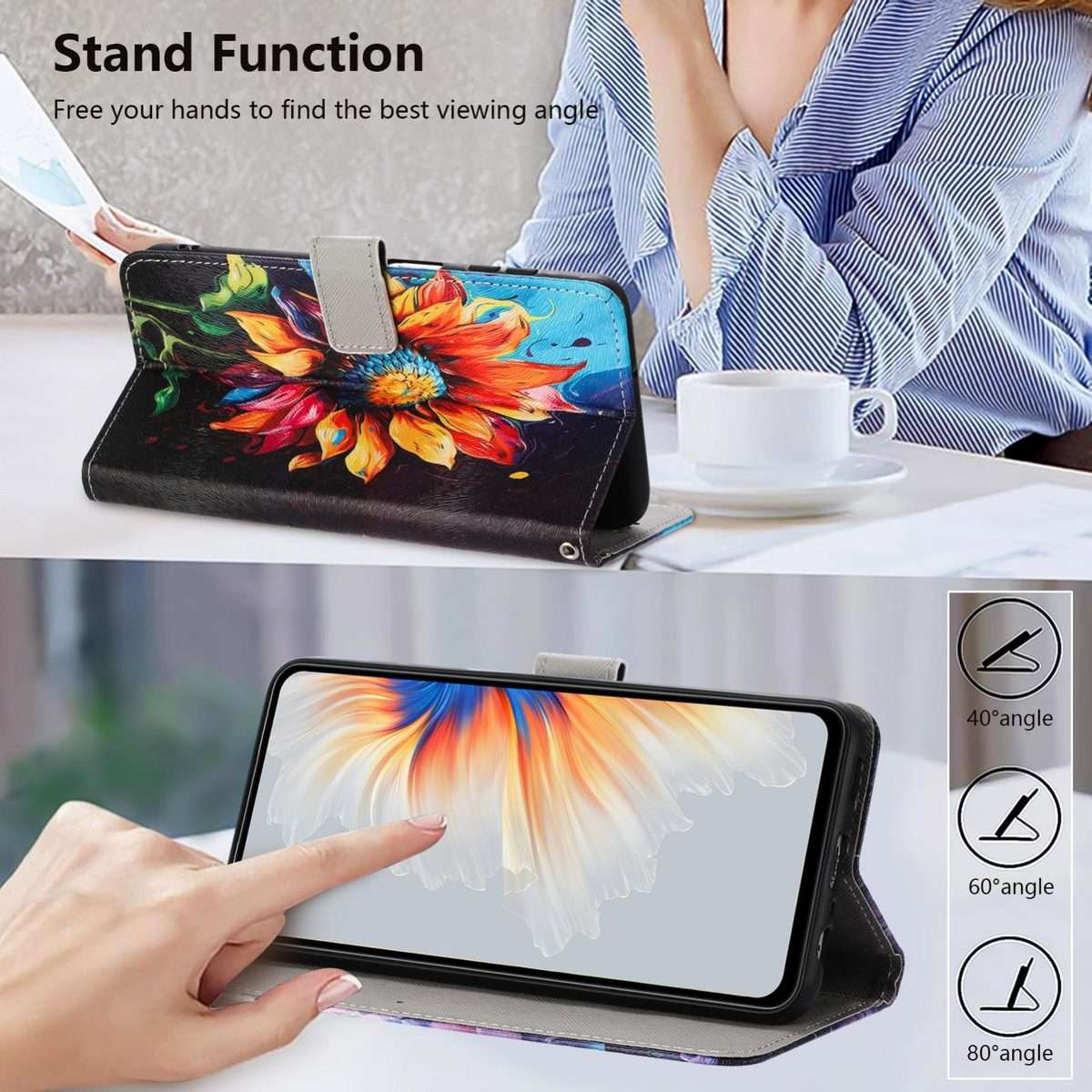 For Xiaomi 15T Pro 5G Color Drawing Pattern Leather Phone Case(Sunflower)