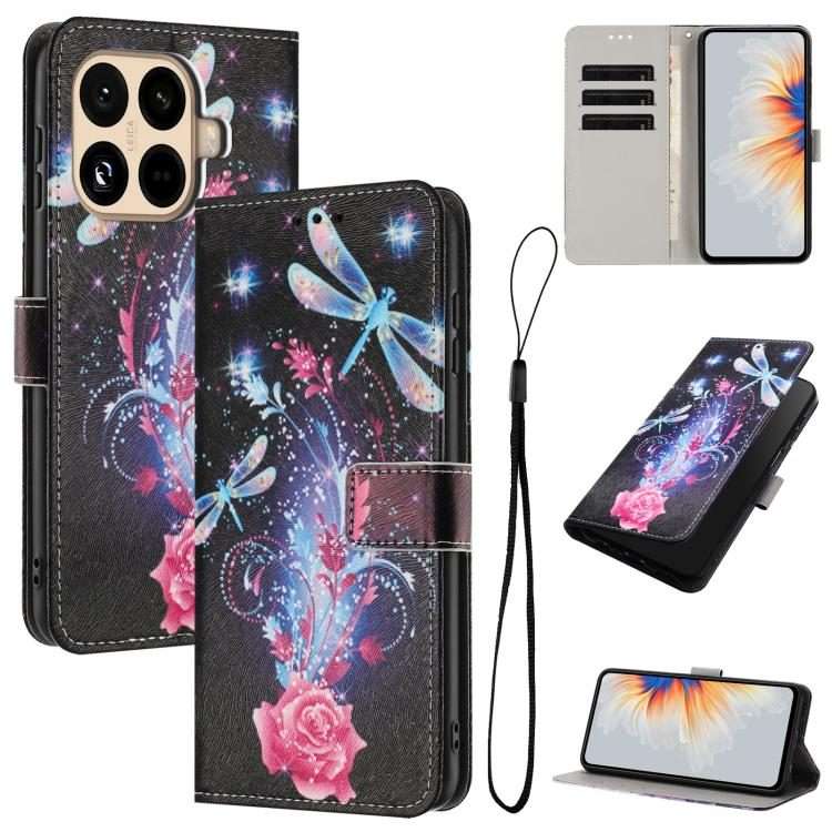 For Xiaomi 15T Pro 5G Color Drawing Pattern Leather Phone Case(Dragonfly)