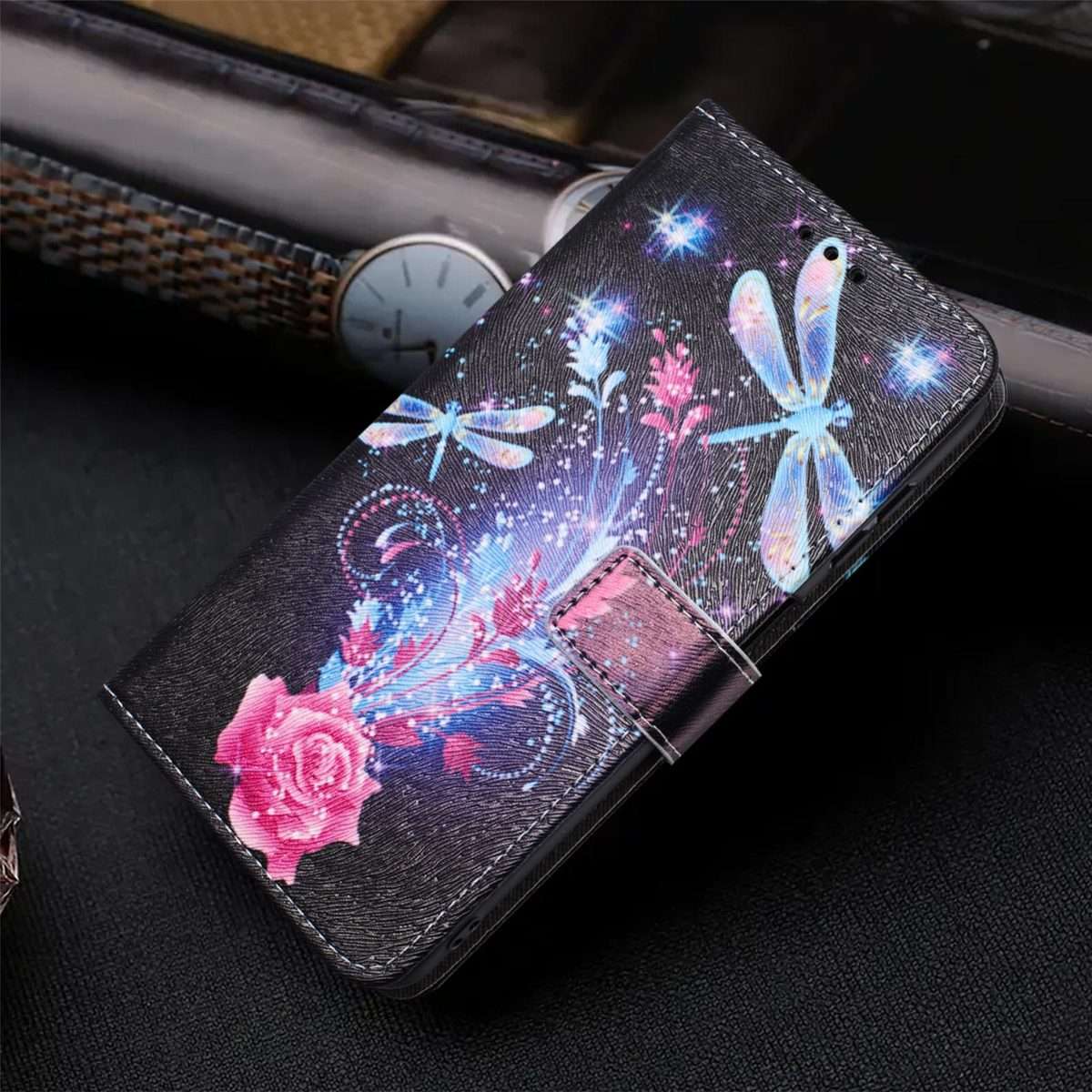 For Xiaomi 15T Pro 5G Color Drawing Pattern Leather Phone Case(Dragonfly)