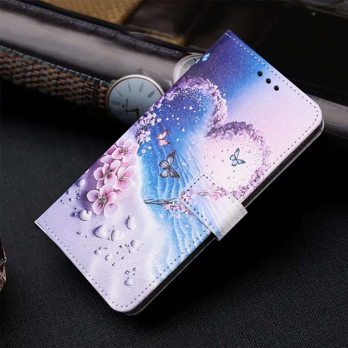 For Xiaomi 15 Pro Color Drawing Pattern Leather Phone Case(Love Butterfly)