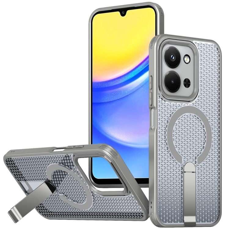For Redmi 15C 5G / 4G EU 173mm / Poco C85 5G Honeycomb Cooling MagSafe Holder ... (Titanium Grey)
