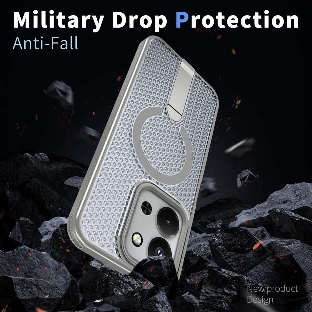 For Redmi 15C 5G / 4G EU 173mm / Poco C85 5G Honeycomb Cooling MagSafe Holder ... (Titanium Grey)