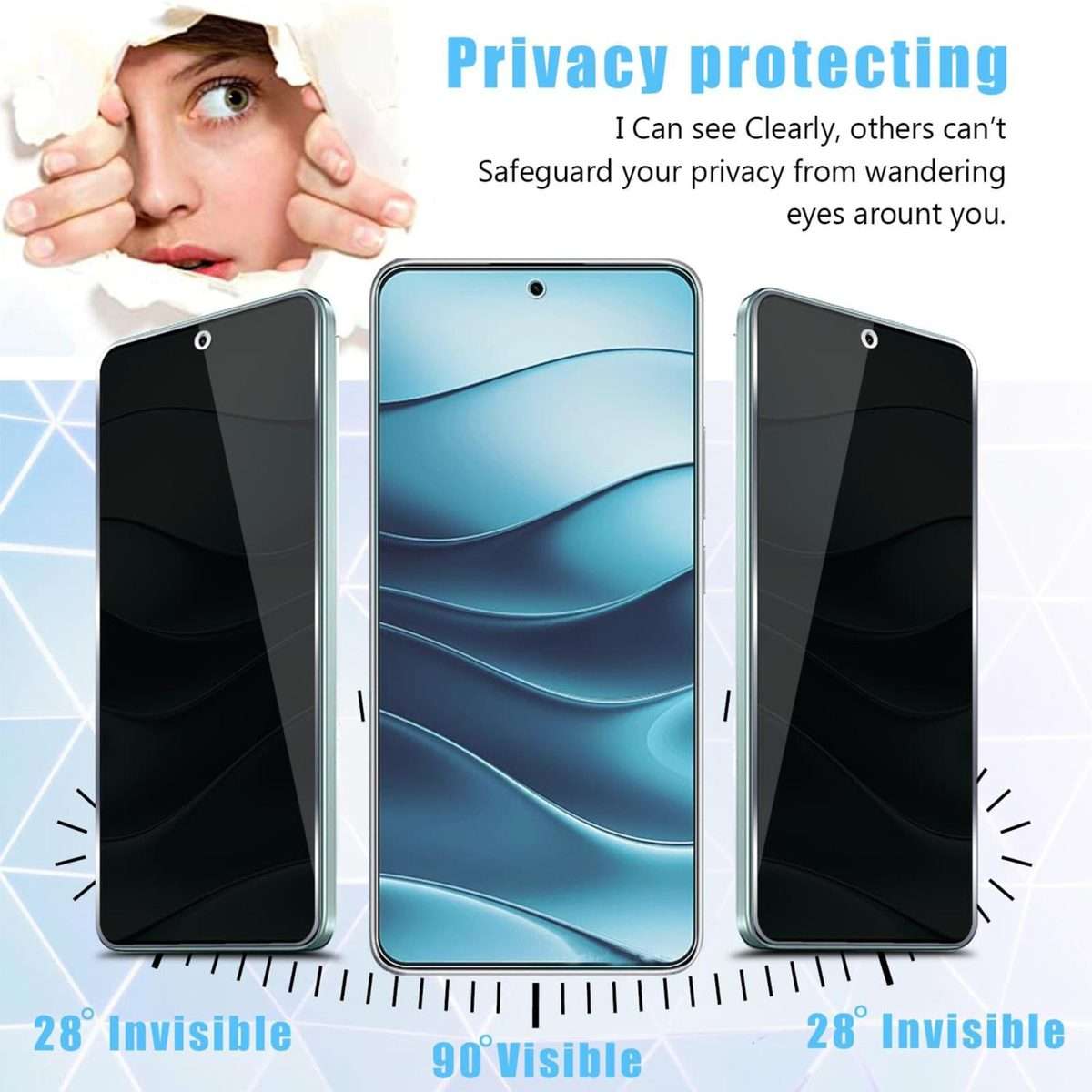 For Redmi K70 10pcs Kalebol High-Aluminum Screen-Printed Full-Coverage Black-Border Privacy Temper