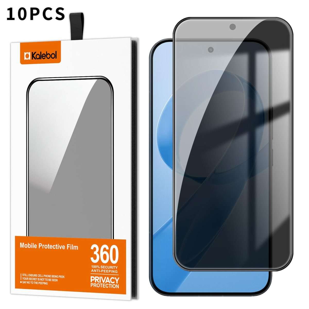For Redmi K90 Pro Max 10pcs Kalebol High-Aluminum Screen-Printed Full-Coverage Black-Border Privac