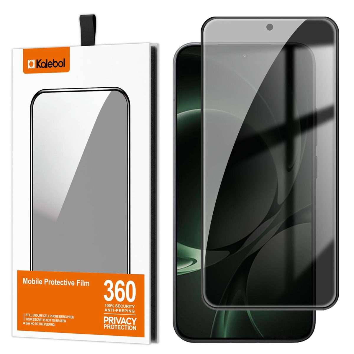 For Redmi K80 Ultra Kalebol High-Aluminum Screen-Printed Full-Coverage Black-Border Privacy Temper