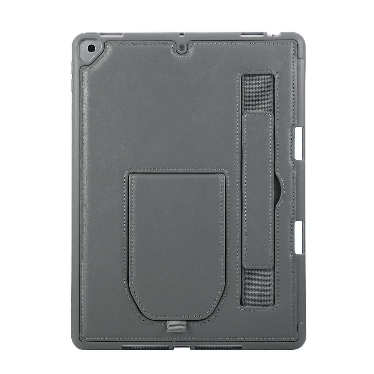 For iPad 10.2 2021 / 10.5 2019 Hand Grip Holder Tablet Case with Pen Slot(Grey)