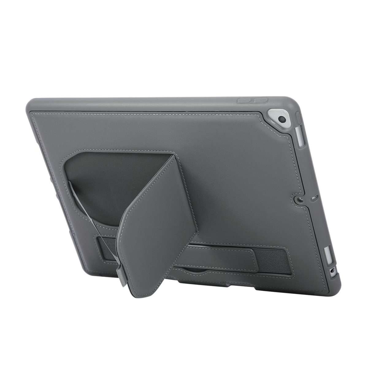 For iPad 10.2 2021 / 10.5 2019 Hand Grip Holder Tablet Case with Pen Slot(Grey)