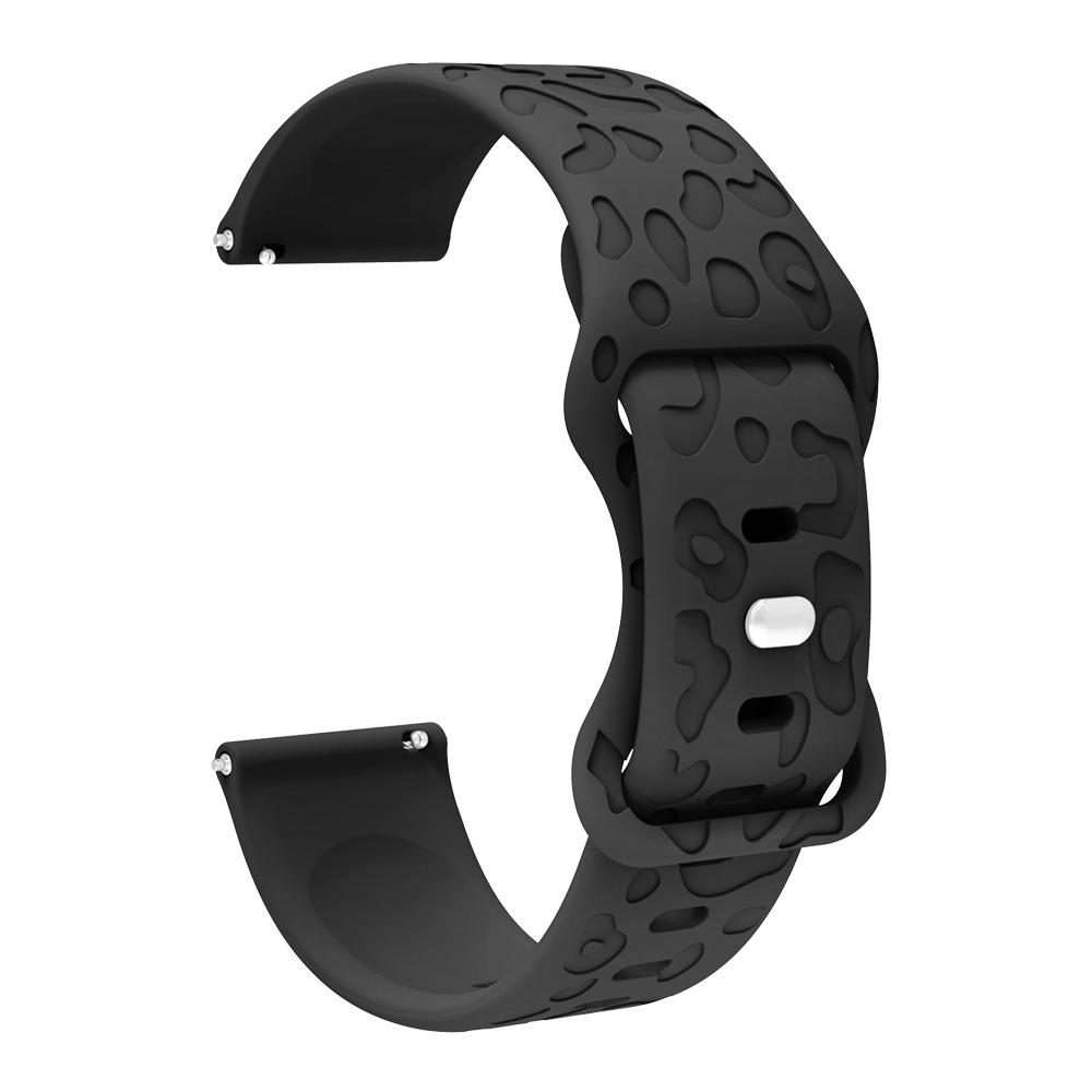 20mm xDfind Leopard Print Silicone Watch Band(Black)