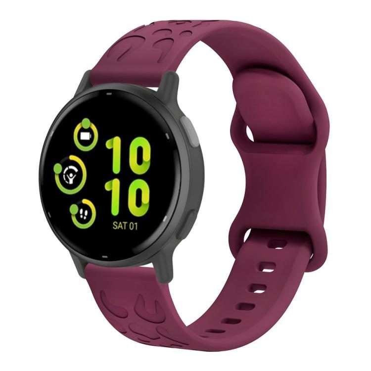 20mm xDfind Leopard Print Silicone Watch Band(Wine Red)