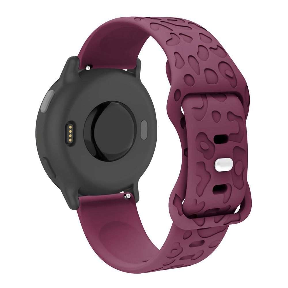 20mm xDfind Leopard Print Silicone Watch Band(Wine Red)