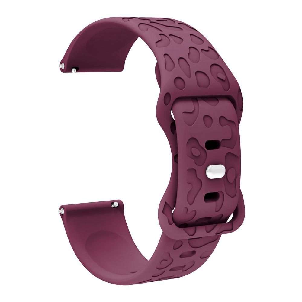20mm xDfind Leopard Print Silicone Watch Band(Wine Red)